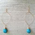 Handmade Turquoise Drops On Gold Filled Hoop..